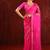 Magenta pink embroidered organza saree set