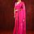 Magenta pink embroidered organza saree set