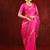 Magenta pink embroidered organza saree set