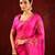 Magenta pink embroidered organza saree set