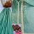 Sea green fendi silk blend embroidered palazzo suit