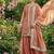 Peach fendi silk blend embroidered palazzo suit