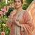 Peach fendi silk blend embroidered palazzo suit