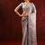 Slate grey embroidered tissue saree set
