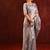 Slate grey embroidered tissue saree set