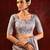 Slate grey embroidered tissue saree set