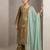 Olive mustard embroidered glass roman suit set