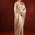 Champagne gold yellow embroidered tissue saree set