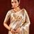 Champagne gold yellow embroidered tissue saree set