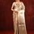 Champagne gold yellow embroidered tissue saree set