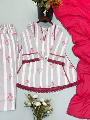 Pearl grey digital print farshi suit 2