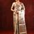 Champagne gold purple embroidered tissue saree set