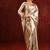 Champagne gold purple embroidered tissue saree set