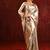 Champagne gold purple embroidered tissue saree set