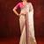 Light gold pink embroidered tissue saree set
