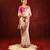 Light gold pink embroidered tissue saree set