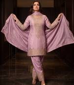 Pink simar silk blend farshi suit set