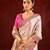 Light gold pink embroidered tissue saree set