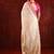 Light gold pink embroidered tissue saree set