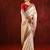 Light gold red embroidered tissue saree set