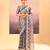 Lavender grey embroidered tissue saree set
