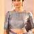 Lavender grey embroidered tissue saree set