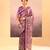 Deep purple embroidered tissue saree set