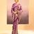 Deep purple embroidered tissue saree set