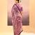 Deep purple embroidered tissue saree set