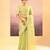 Lime green embroidered tissue saree set