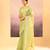 Lime green embroidered tissue saree set