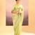 Lime green embroidered tissue saree set