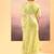 Lime green embroidered tissue saree set