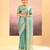 Sea green embroidered tissue saree set