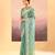 Sea green embroidered tissue saree set