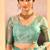 Sea green embroidered tissue saree set