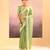 Lime green embroidered tissue saree set