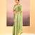 Lime green embroidered tissue saree set