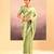 Lime green embroidered tissue saree set