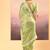 Lime green embroidered tissue saree set