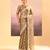 Metallic brown embroidered tissue saree set