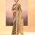 Metallic brown embroidered tissue saree set
