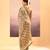 Metallic brown embroidered tissue saree set