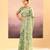 Pista green embroidered tissue saree set