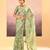 Pista green embroidered tissue saree set