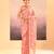 Peach pink embroidered tissue saree set