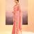 Peach pink embroidered tissue saree set