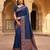 Blue  soft banarasi silk saree with zari weaving  design with running blouse