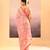 Peach pink embroidered tissue saree set