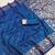 Teal soft banarasi silk saree with zari weaving  design with running blouse